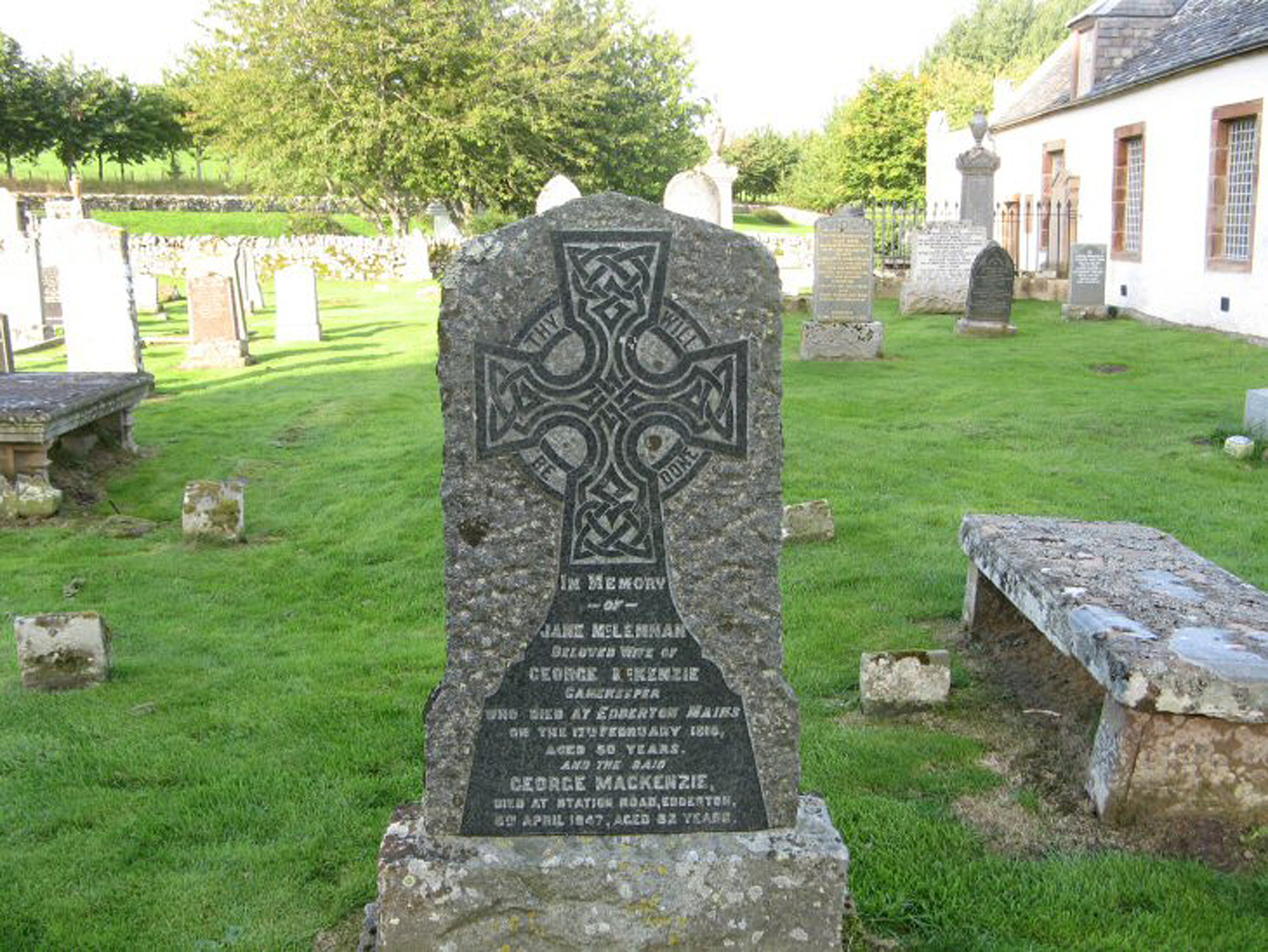 Photo of headstones/Jane McKenzie (McLennan) died 1918 MI Edderton